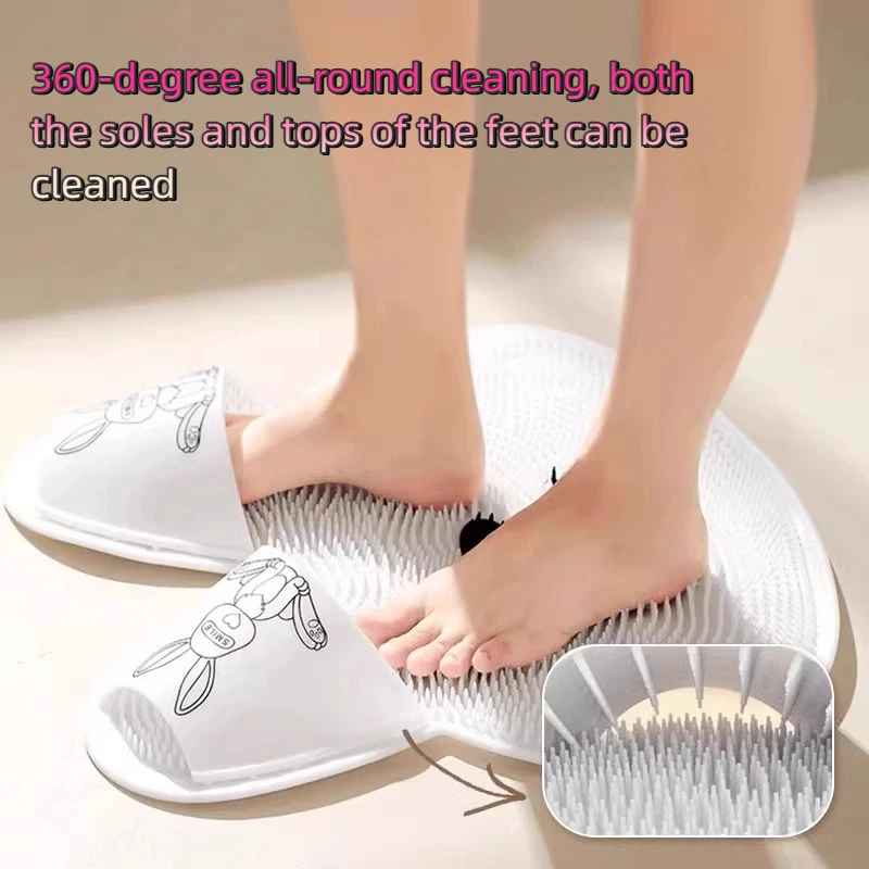 Wall-Mounted Silicone Foot Scrubber with Suction Grip