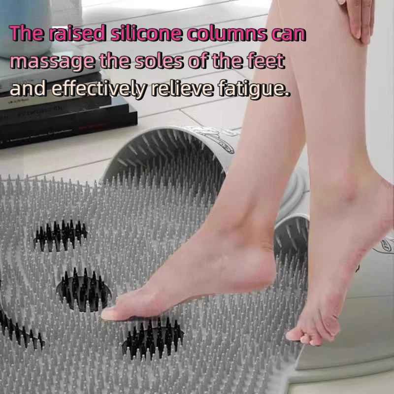 Wall-Mounted Silicone Foot Scrubber with Suction Grip